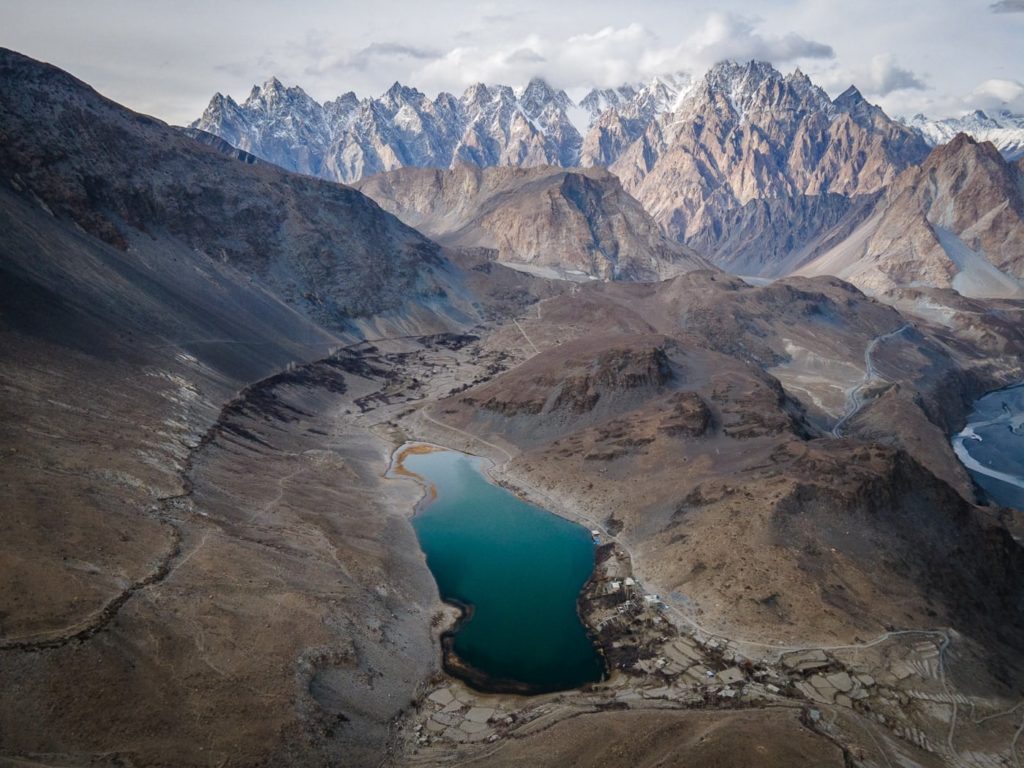 Borith Lake, Gilgit Baltistan drone shot